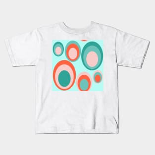 Turcois Pattern with oval circles in retrostyle Kids T-Shirt